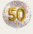Ballon 50 jaar Confetti Goud 
