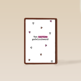 Verjaardagskaart Van Hartjes Gefeliciteerd
