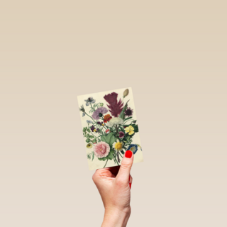 studio art kaart van schilderij met bloemen blanco