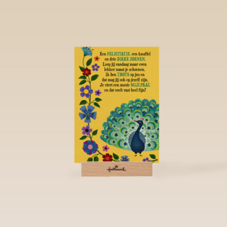 Compliment kaart trots als een pauw mijlpaal