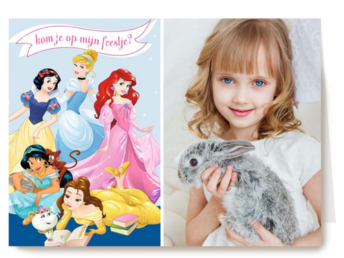 Disney prinses uitnodiging kinderfeestje