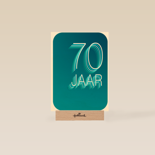 Verjaardagskaart 70 jaar blauw groen