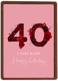 Verjaardagskaart 40 bloemen roze