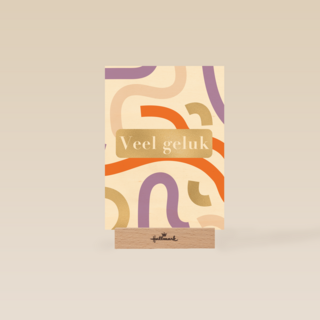 Veel geluk kaart met gekleurde slingers