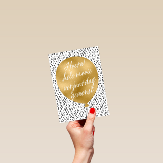 Verjaardagskaart man vrouw hip Gouden ballon