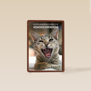 verjaardagsselfie dasschrikken