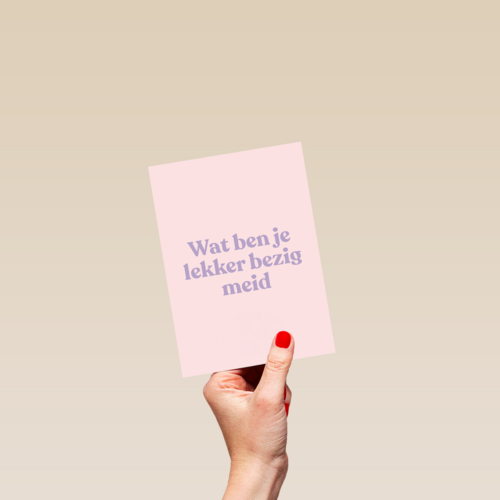 Succes kaart andc lekker bezig meid