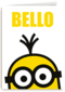 verjaardagskaart minions bello ogen