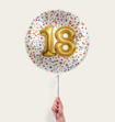 Ballon 18 jaar Confetti Goud 