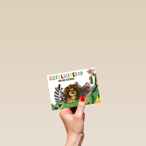 gefeliciteerd kaart madagascar marty alex moto moto melman