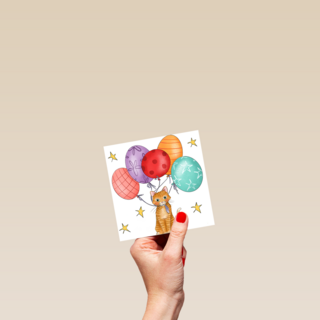verjaardagskaart ballonnen kat matia studio