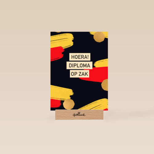 hoera diploma op zak met belgische vlag