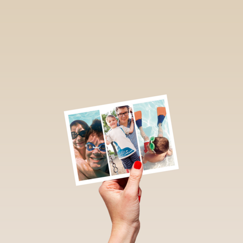 dubbele fotokaart liggend drie staande foto