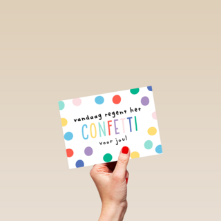 Verjaardagskaart man vrouw hip Vandaag regent het confetti