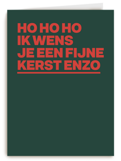 kerstkaart hohoho ik wens je fijne kerst enzo