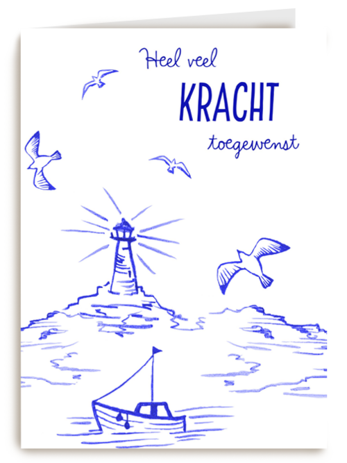 Sterktekaart Heel veel kracht toegewenst vuurtoren