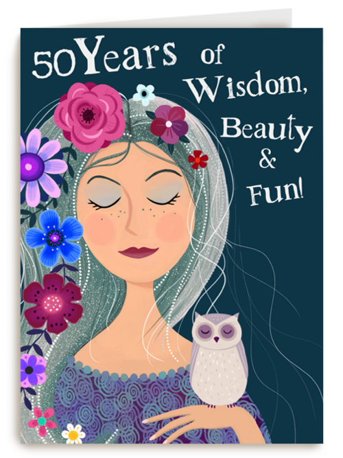 Verjaardagskaart 50 vrouw 50 years of