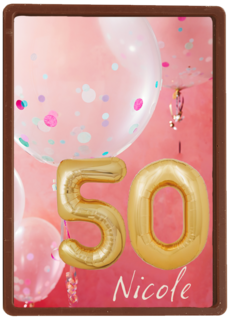 verjaardag kaart leeftijd 50 vrouw ballon