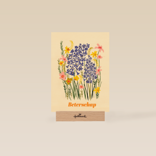 Beterschapskaart klassiek met bloemen