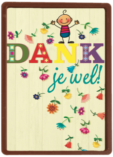 smile kaart bloemetjes dank je wel