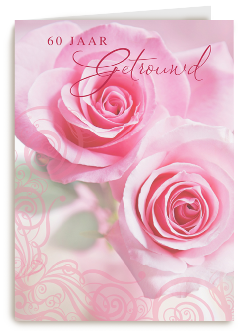 Roze rozen voor diamanten huwelijk