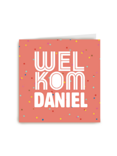 party decorations kaart met de tekst welkom