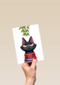 grumpy kat under the mistletoe
