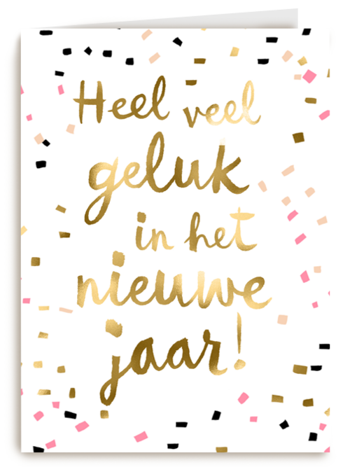 nieuwjaar kaart heel veel geluk in het nieuwe jaar