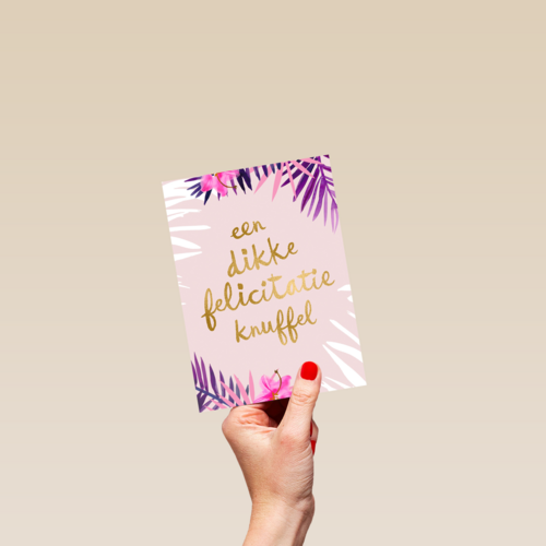 Trouwdagkaart Een dikke felicitatie knuffel