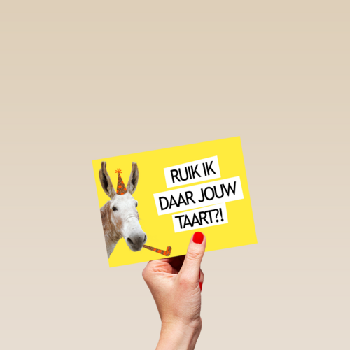 ruik ik daar jouw taart paard met feesthoed