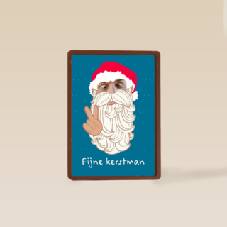 grappige fotokerstkaart met kerstman