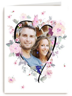 hart shape bloemen fotokaart