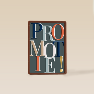 promotie kaart grote letters