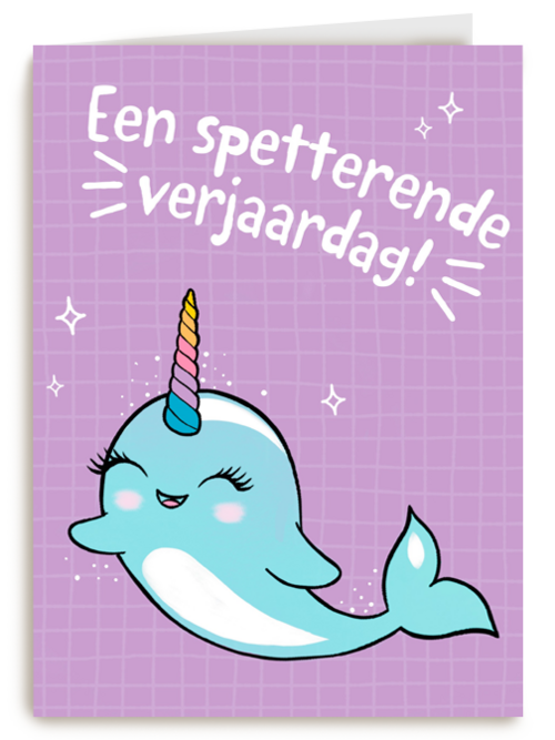 een narwal op je spetterende verjaardag