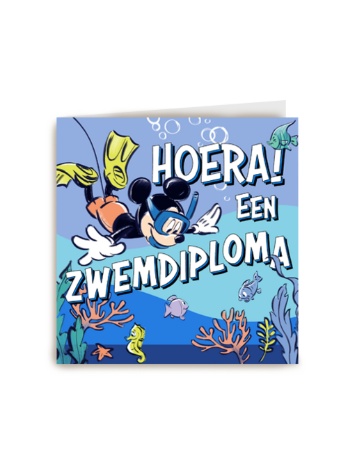 Mickey Mouse hoera een zwemdiploma
