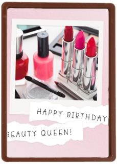 Verjaardagskaart tiener meisje Makeup spullen