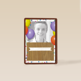 fotokaart gefeliciteerd met je verjaardag ballonnen