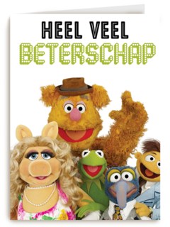 beterschap kaart muppets kermit miss piggy