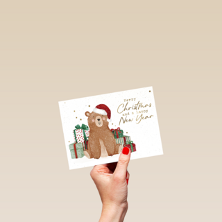 Merry Christmas Bear Happy NY