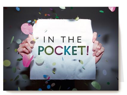 party decorations kaart met de tekst in the pocket