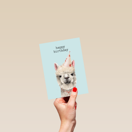 verjaardag kaart hip happy birthday lama alpaca