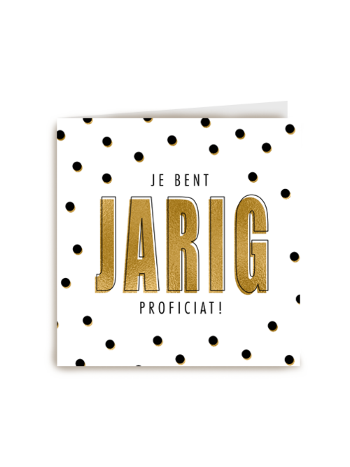 je bent jarig met gouden proficiat