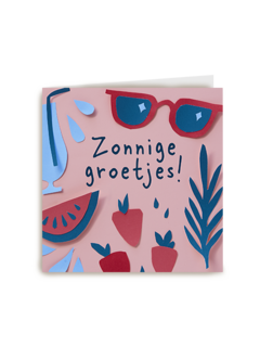 Zonnige groetjes roze