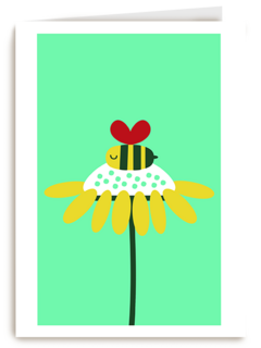 Zomaar kaartje bloem met bij