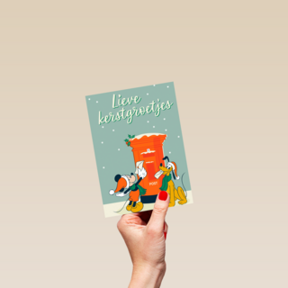 Lieve kerstgroetjes van mickey goofy