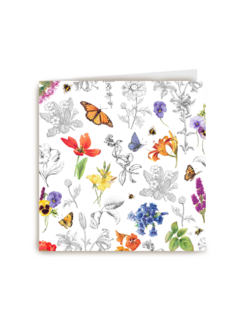 Kaart flowers by Marjolein Bastin Blanco bloemen en vlinders
