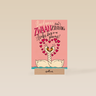 trouwkaart een zwaanzinnig leuke dag gewenst