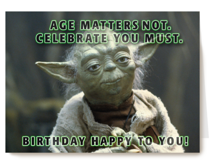 verjaardag kaart yoda