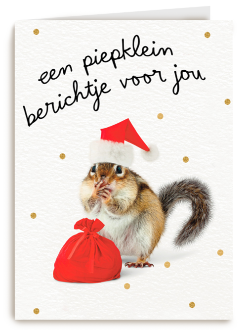 Kerstkaart hart onder de riem Een piepklein berichtje voor jou