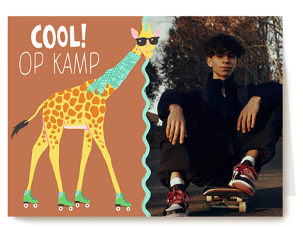 Giraf Cool Op Kamp fotokaart